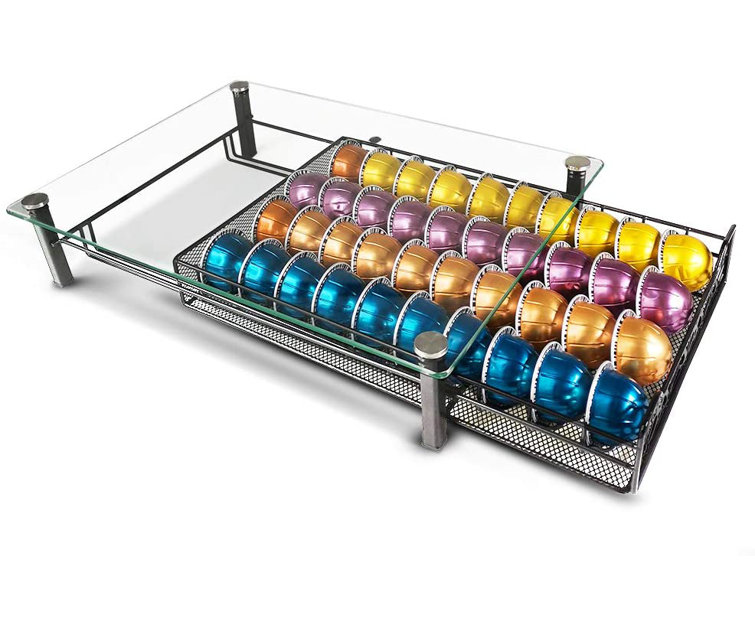 RECAPS Coffee Pod Kitchen Organizer Storage Holder Drawer Compatible With Vertuoline And